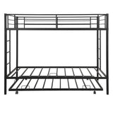 Twin over twin bunk bed with trundle, Black