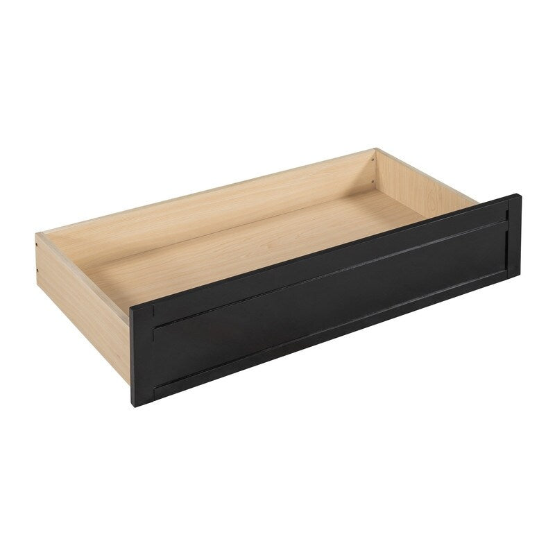 Twin size Daybed Wood Kids Bed with Bedside Shelves and Drawers, Espresso
