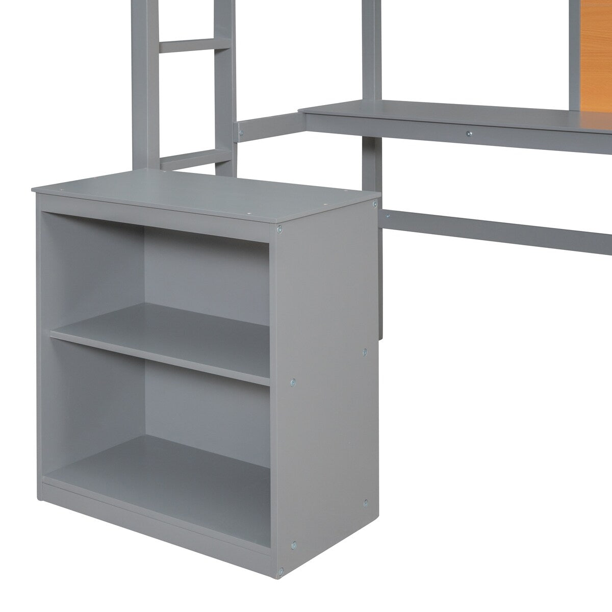Twin size Loft Bed With Desk and Writing Board,2 Drawers Cabinet,Solid Construction,Kids Bedroom Sets