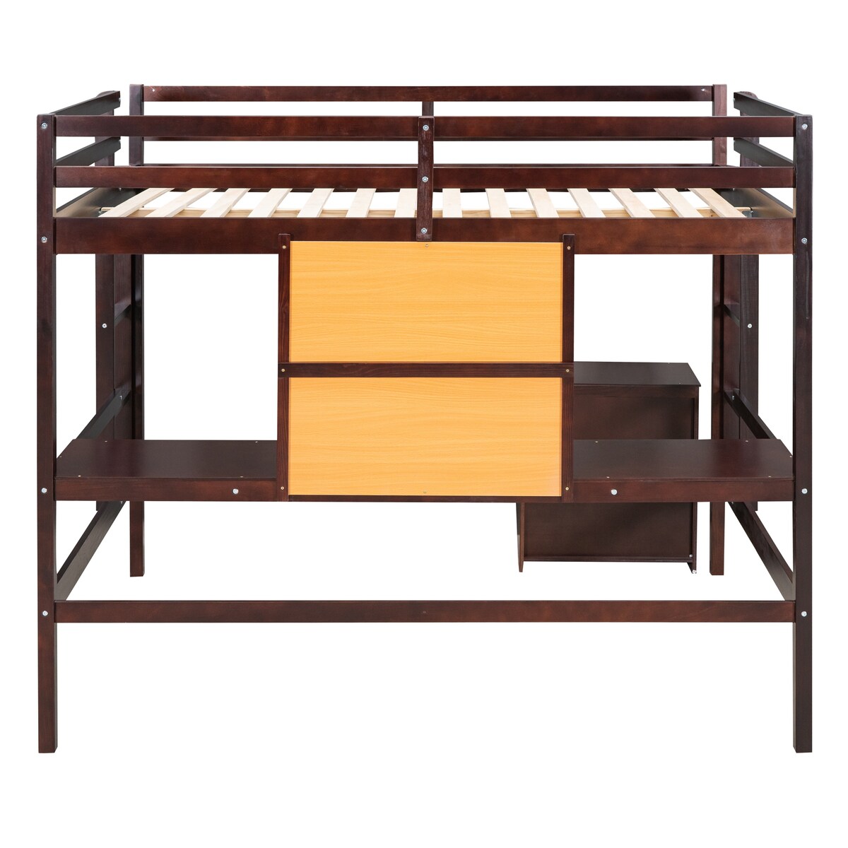 Twin size Loft Bed With Desk and Writing Board,2 Drawers Cabinet,Solid Construction,Kids Bedroom Sets