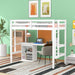 Twin size Loft Bed With Desk and Writing Board,2 Drawers Cabinet,Solid Construction,Kids Bedroom Sets