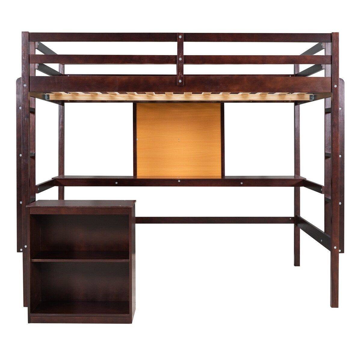 Twin size Loft Bed With Desk and Writing Board,2 Drawers Cabinet,Solid Construction,Kids Bedroom Sets