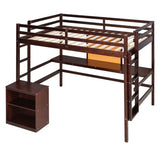 Twin size Loft Bed With Desk and Writing Board,2 Drawers Cabinet,Solid Construction,Kids Bedroom Sets