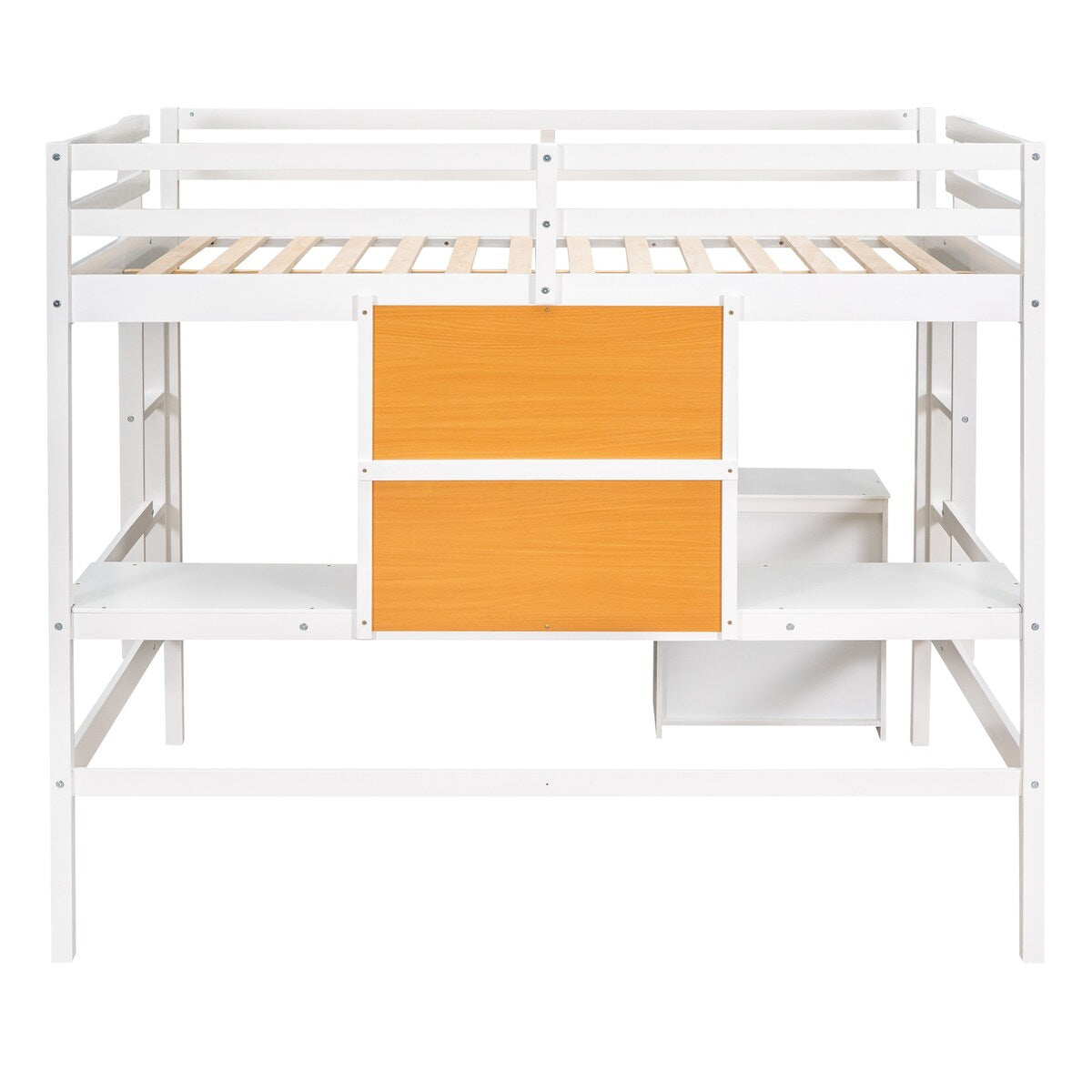 Twin size Loft Bed With Desk and Writing Board,2 Drawers Cabinet,Solid Construction,Kids Bedroom Sets