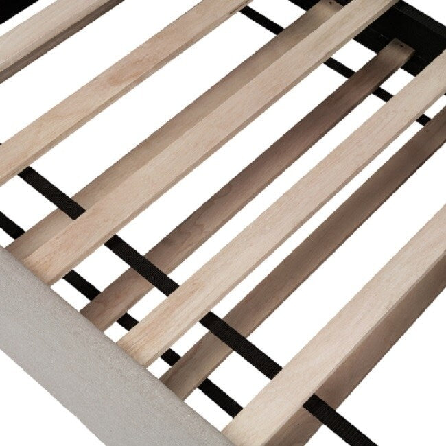 Twin size Upholstered Daybed with Twin Size Trundle, Wood Slat Support, Beige
