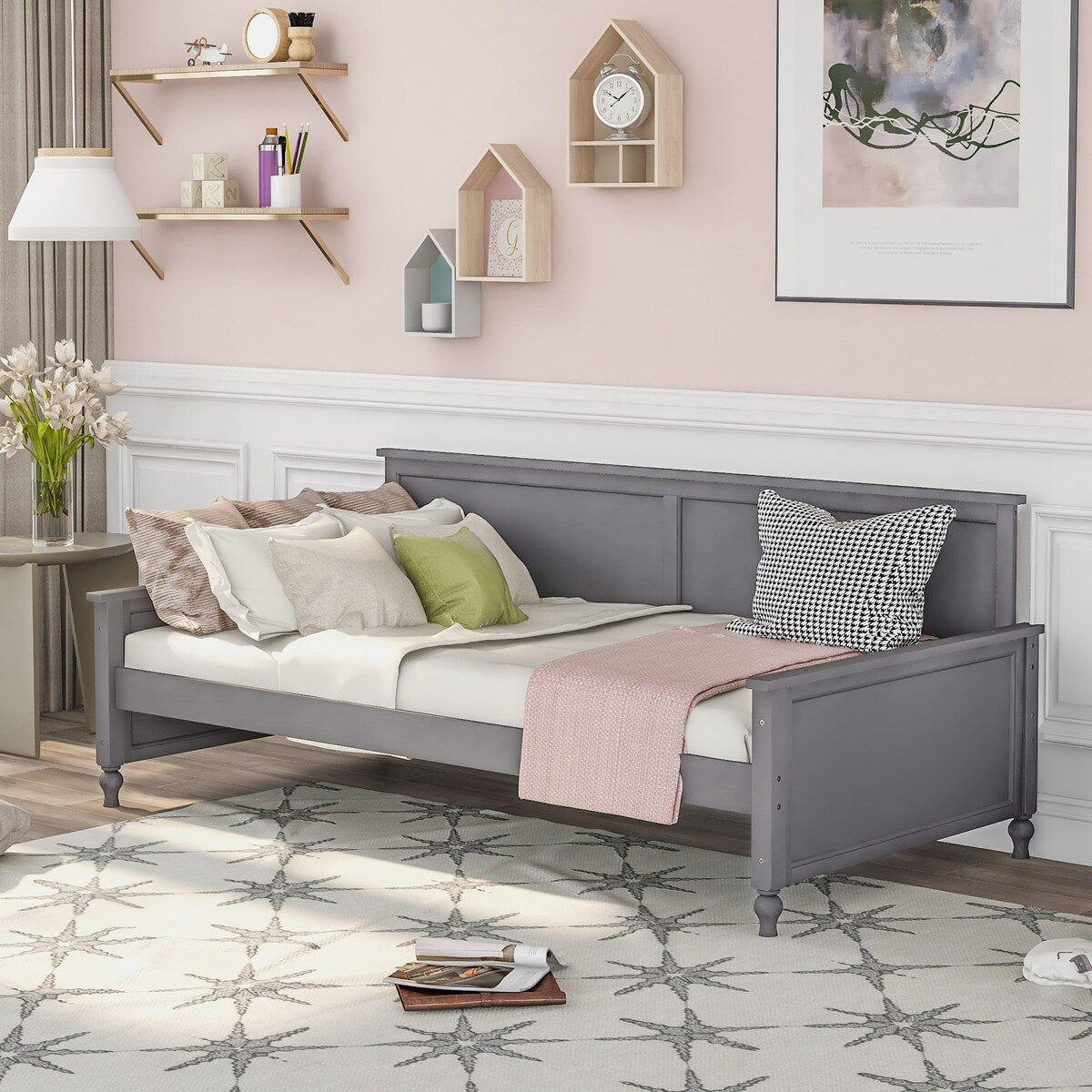 Twin size daybed Bulb-shaped feet design