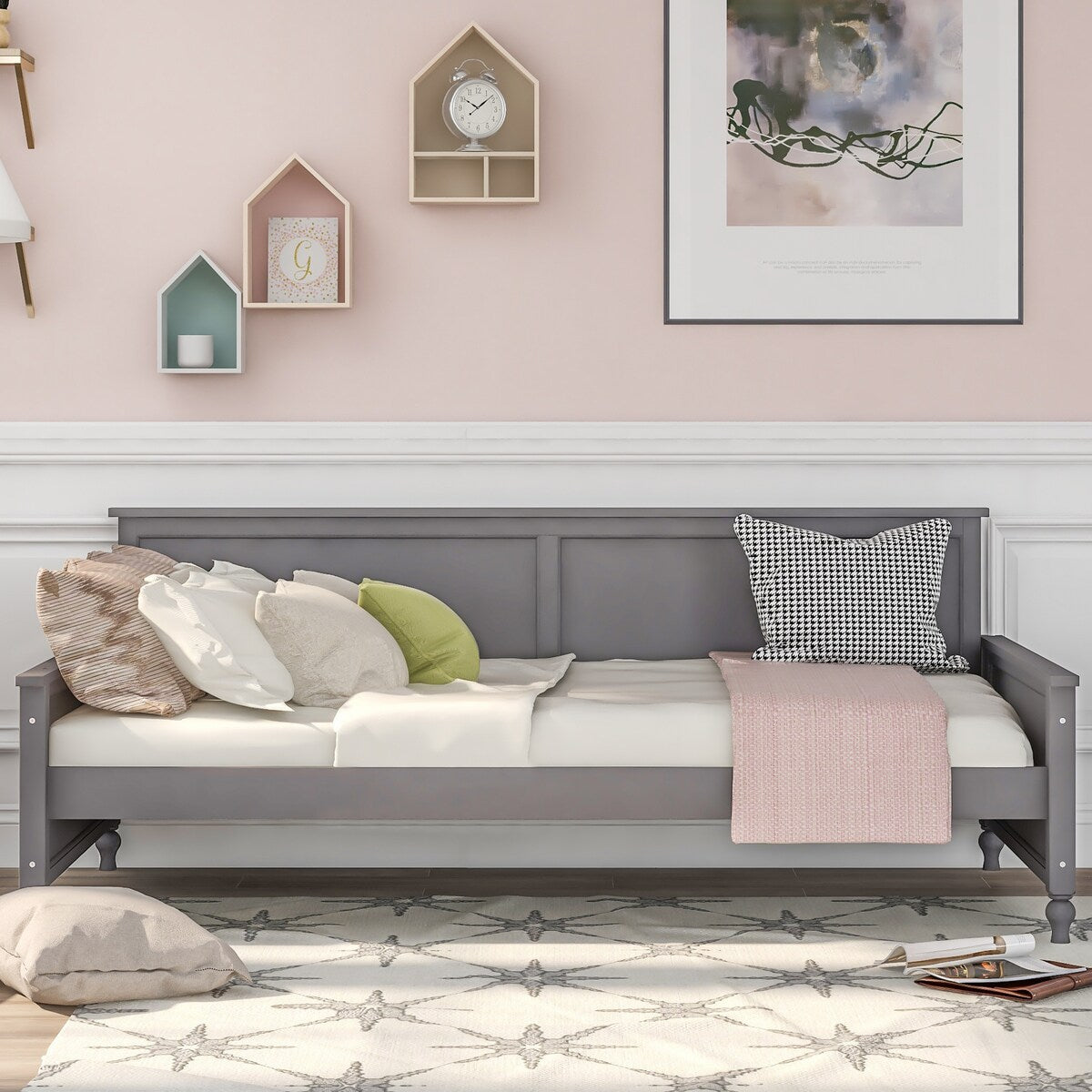 Twin size daybed Bulb-shaped feet design