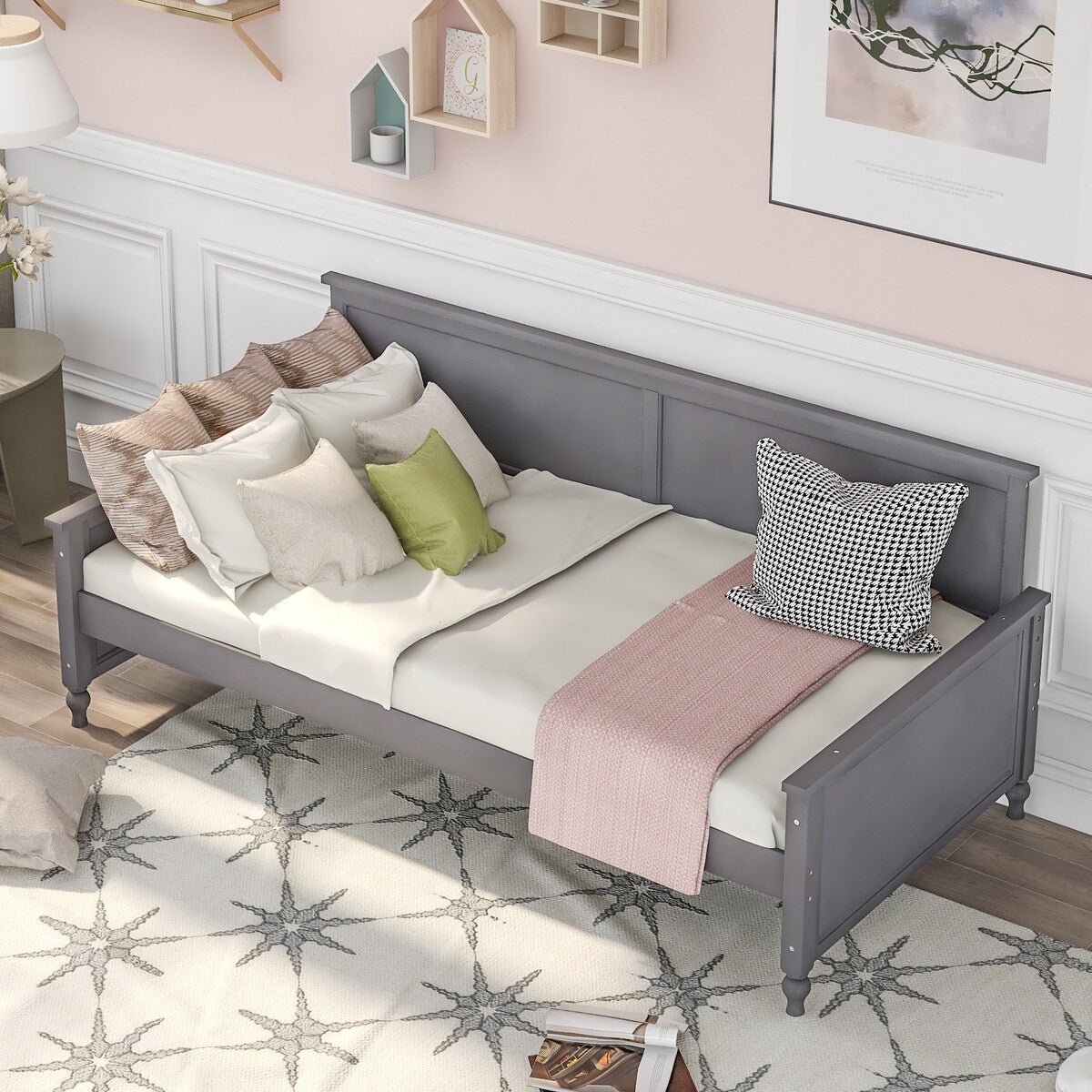 Twin size daybed Bulb-shaped feet design