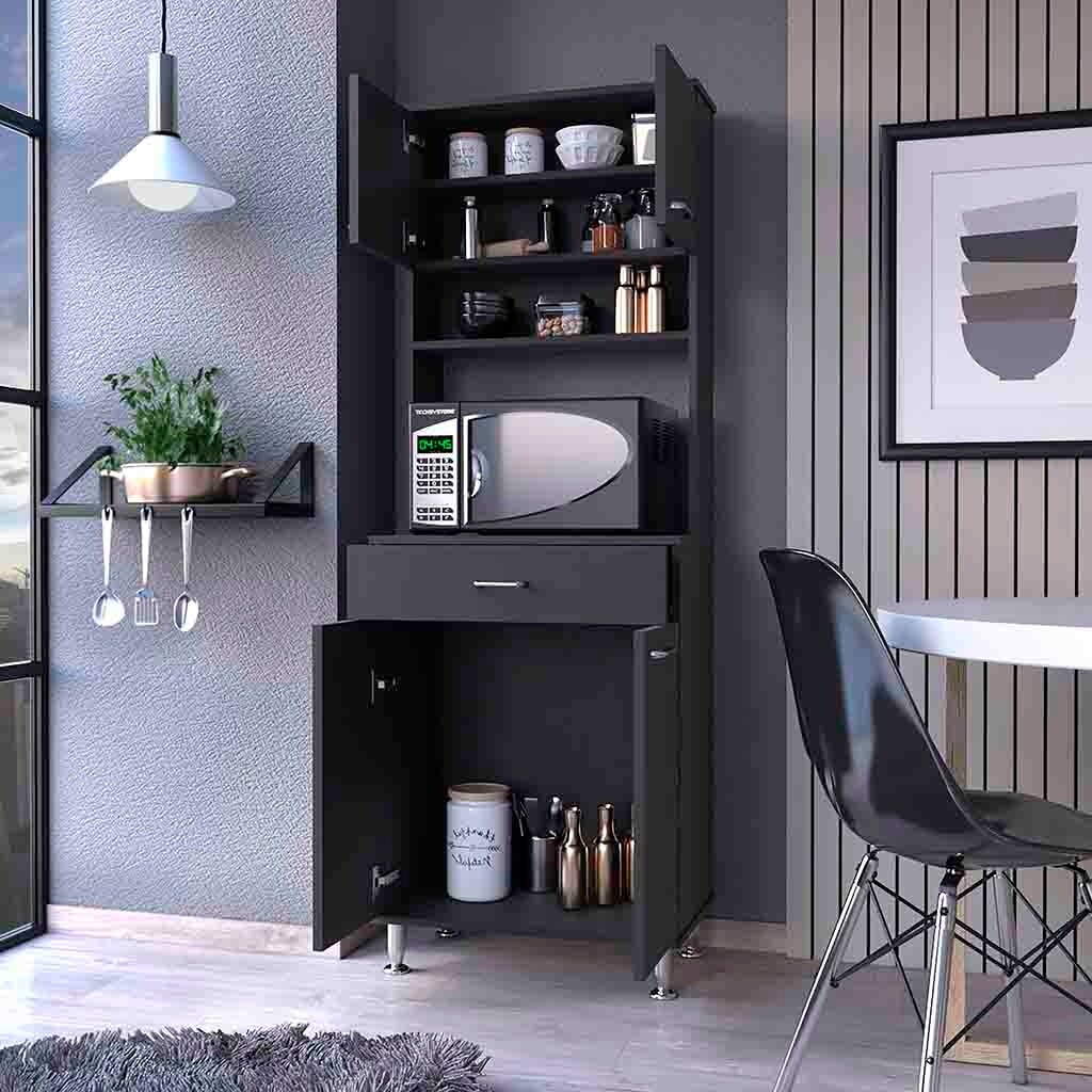 Two Door Cabinets, One Drawer, Four Adjustable Metal Legs