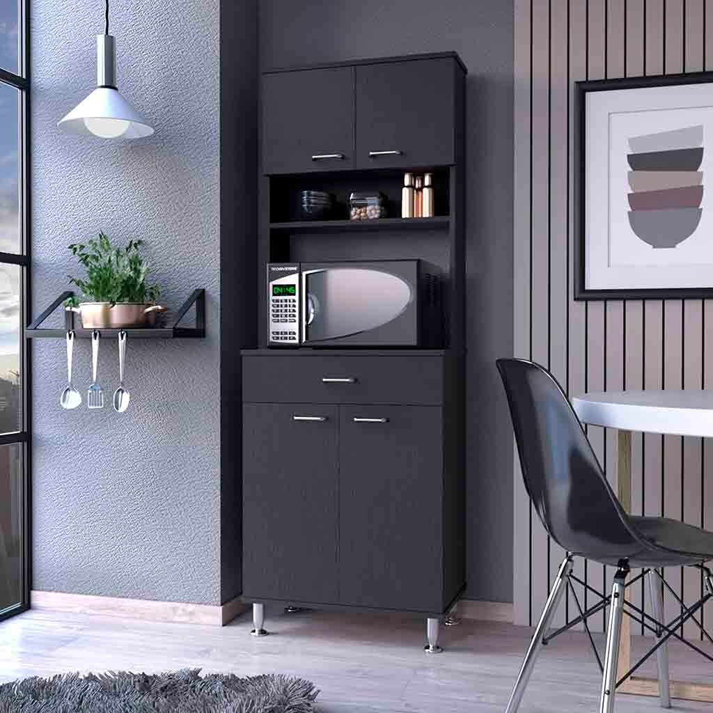 Two Door Cabinets, One Drawer, Four Adjustable Metal Legs