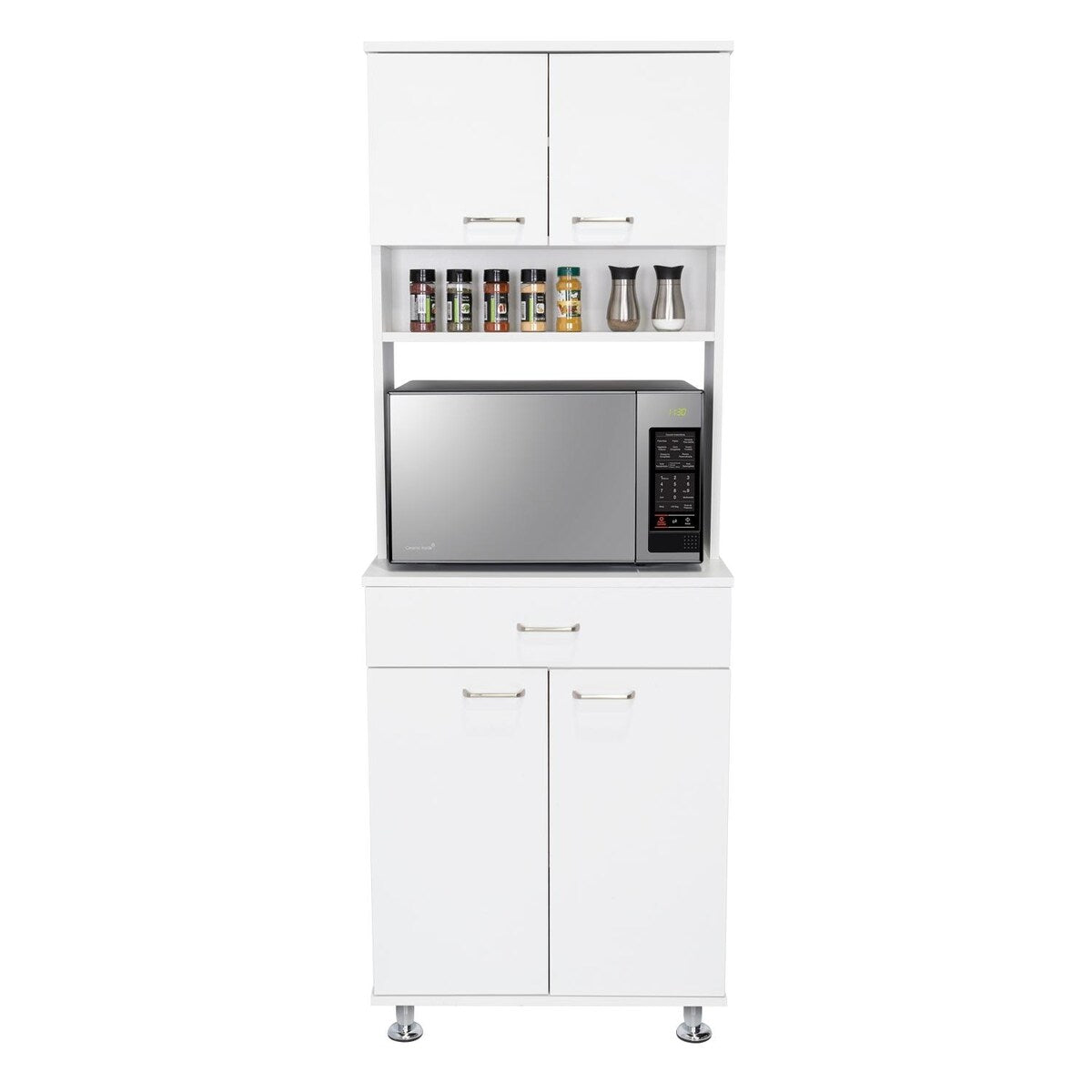 Two Door Cabinets, One Drawer, Four Adjustable Metal Legs