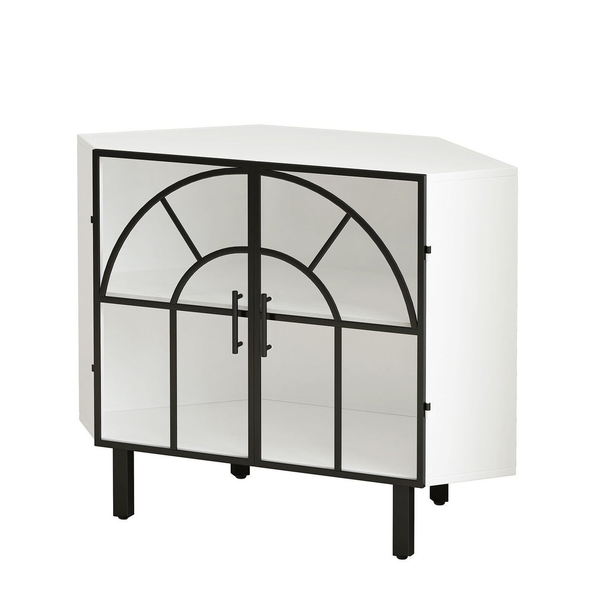 Two-Door Hexagonal Corner Cabinet