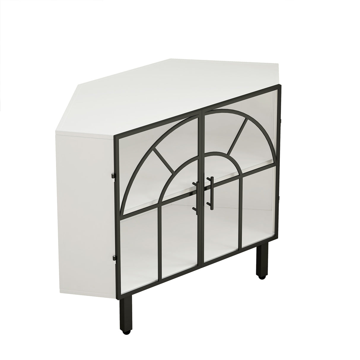 Two-Door Hexagonal Corner Cabinet