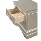 Two Drawers Nightstand Solid Wood Crystal-Like Button Tufted