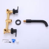 Modern Matte Black Two Handle Bathroom Faucet - 8.03-in W