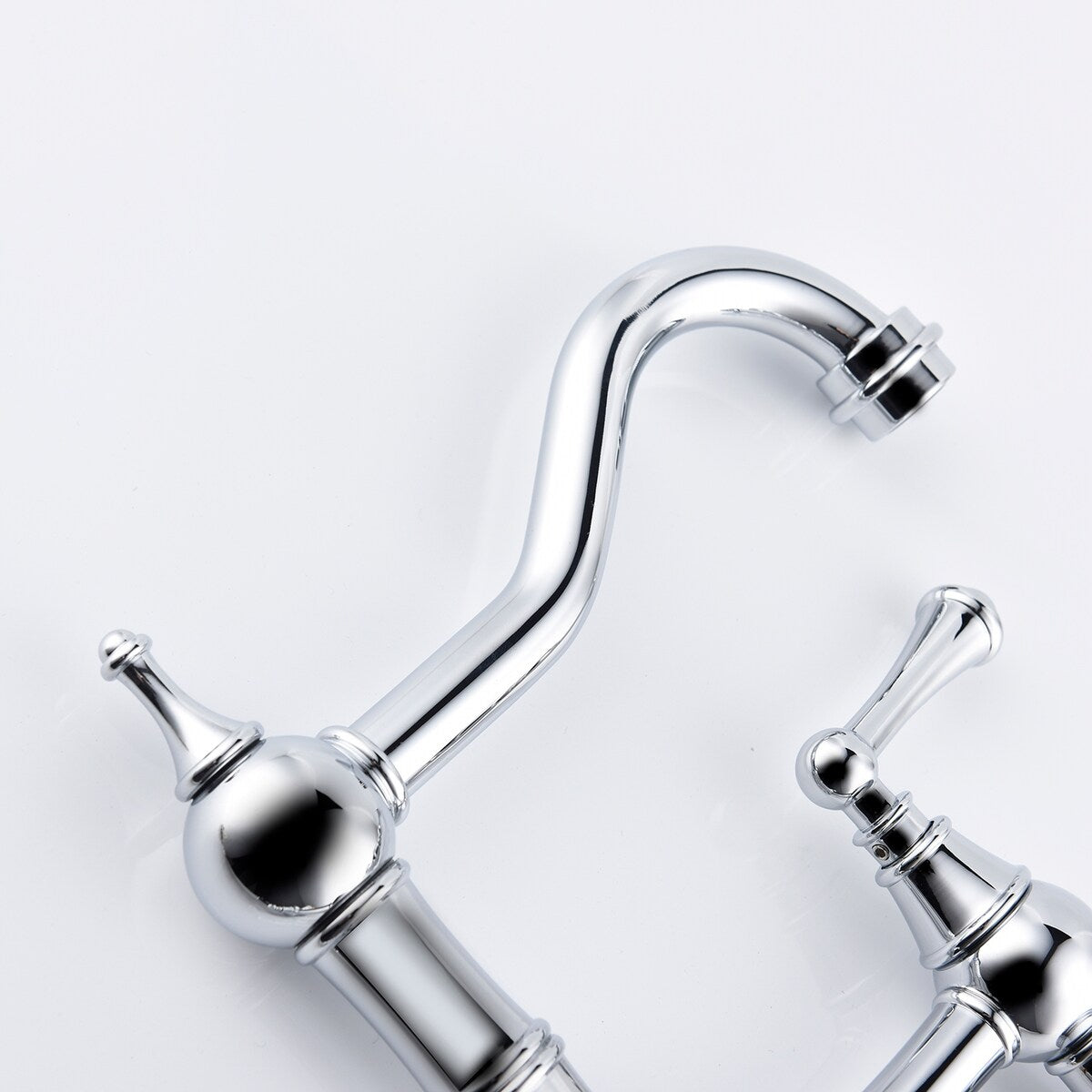 Two-Handles Bridge Kitchen Faucet with Side Sprayer