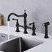 Two-Handles Bridge Kitchen Faucet with Side Sprayer