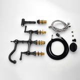 Two-Handles Bridge Kitchen Faucet with Side Sprayer