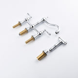Two-Handles Bridge Kitchen Faucet with Side Sprayer