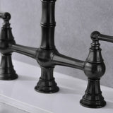 Two-Handles Bridge Kitchen Faucet with Side Sprayer