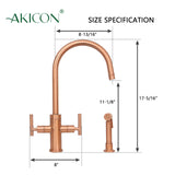 Two-Handles Kitchen Faucet with Side Spray