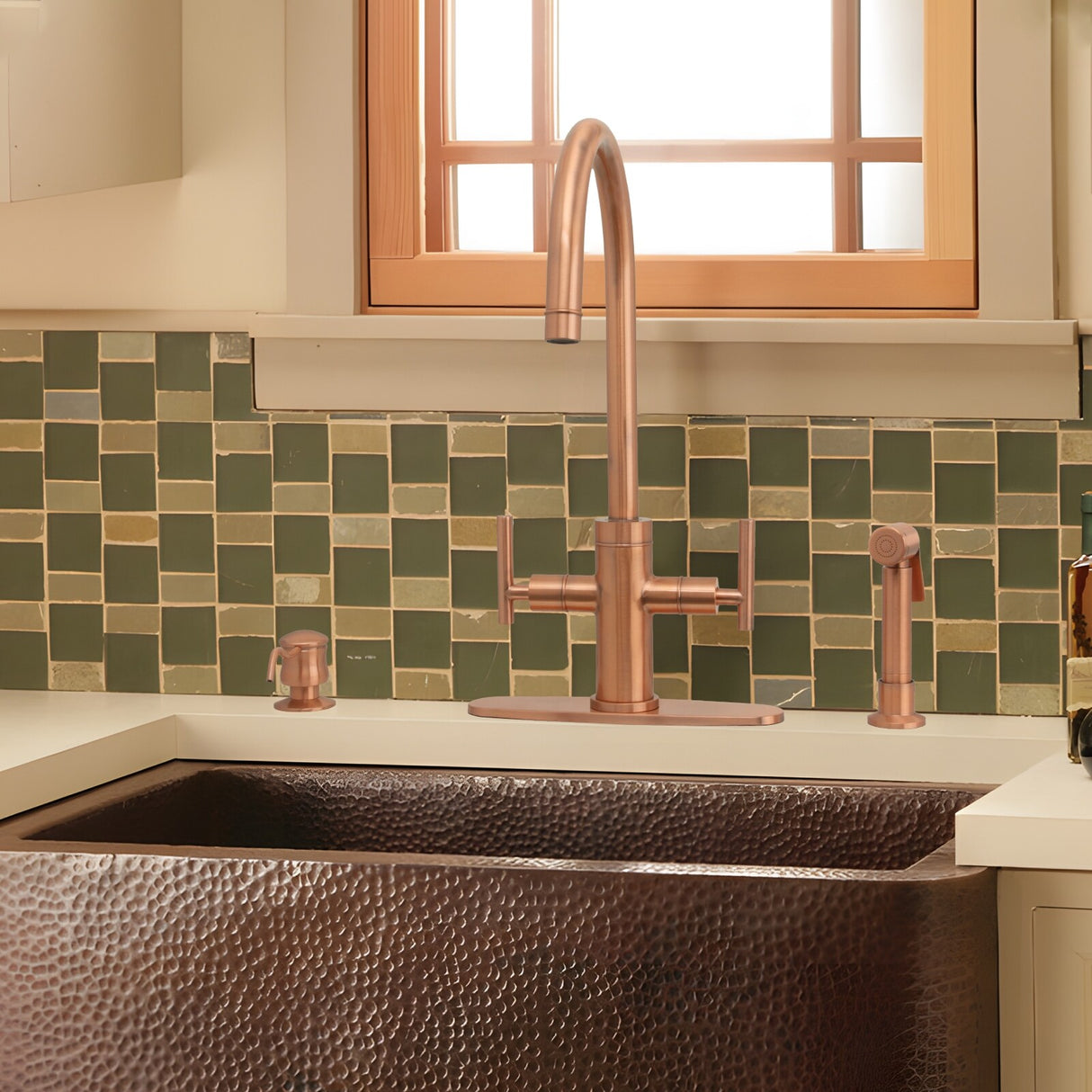 Two-Handles Kitchen Faucet with Side Spray