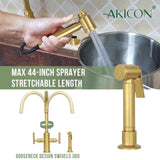 Two-Handles Kitchen Faucet with Side Spray