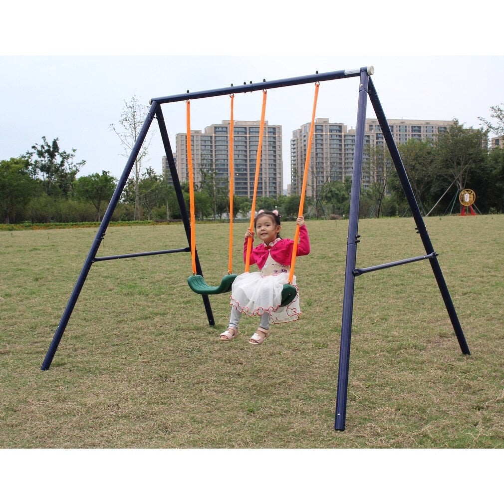Two Station Swing Set for Children - N/A