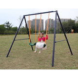 Two Station Swing Set for Children - N/A