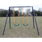 Two Station Swing Set for Children - N/A