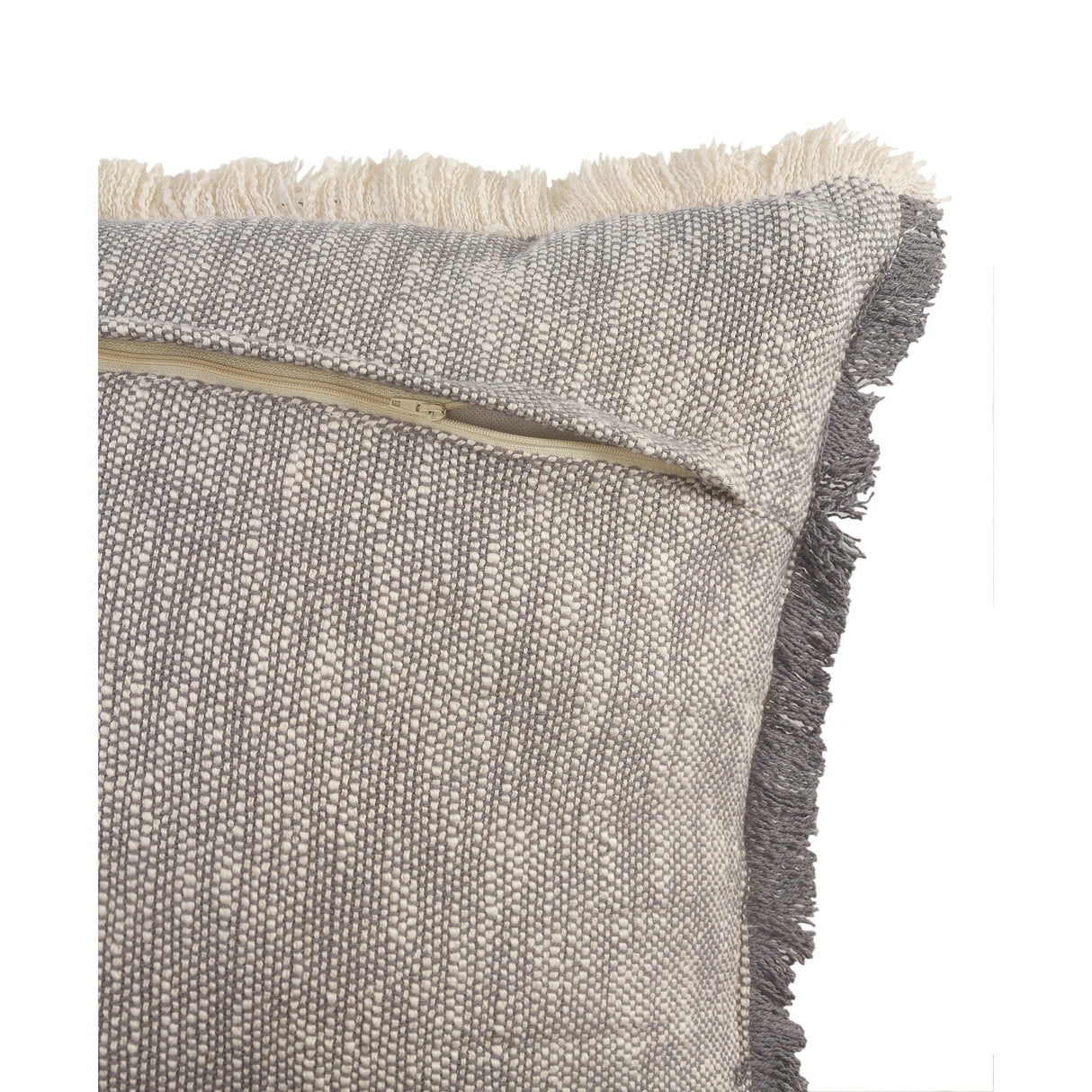 Sevita Two-Tone Cotton Fringe Throw Pillow