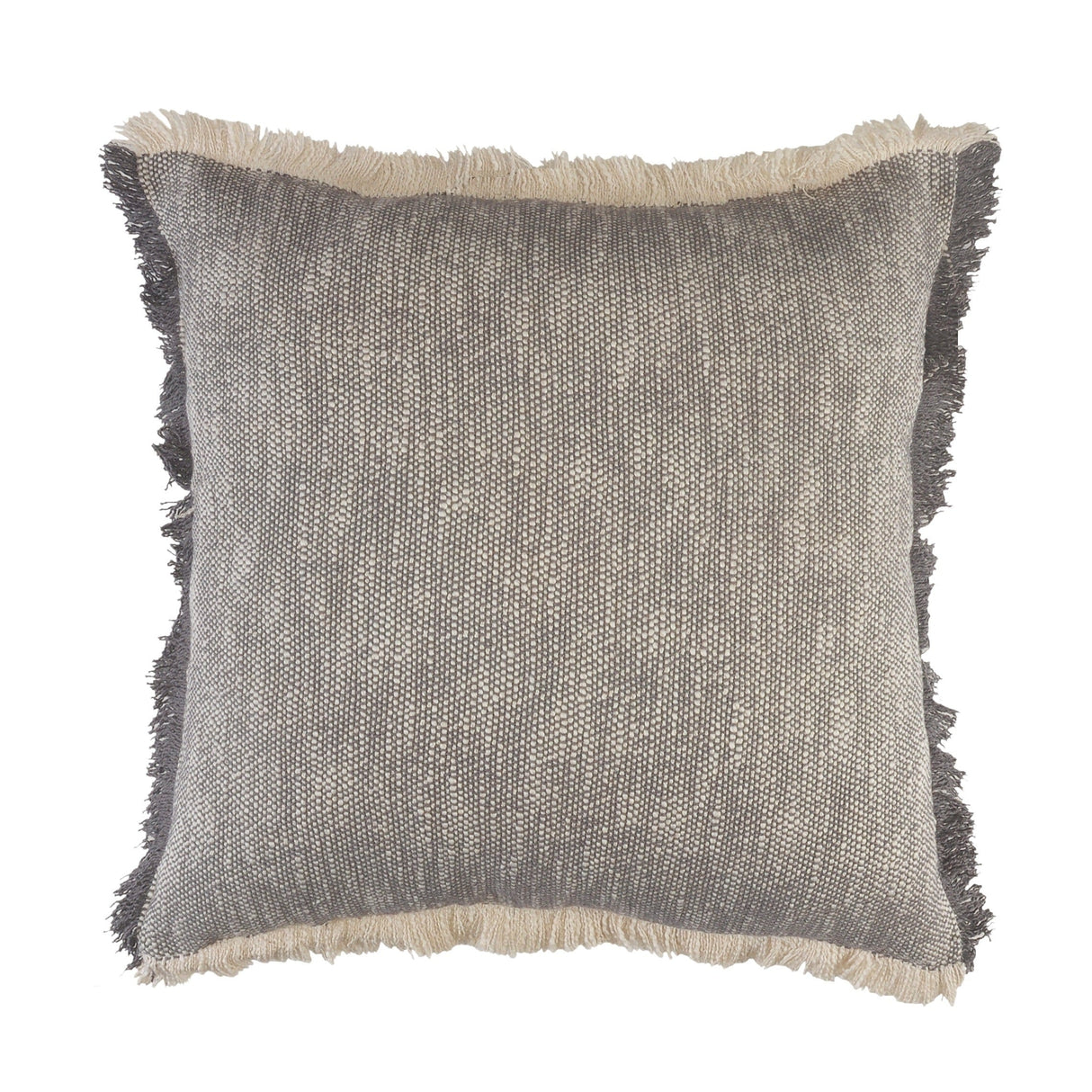 Sevita Two-Tone Cotton Fringe Throw Pillow