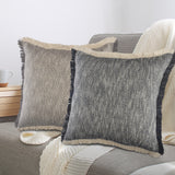 Sevita Two-Tone Cotton Fringe Throw Pillow