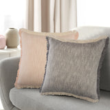 Sevita Two-Tone Cotton Fringe Throw Pillow