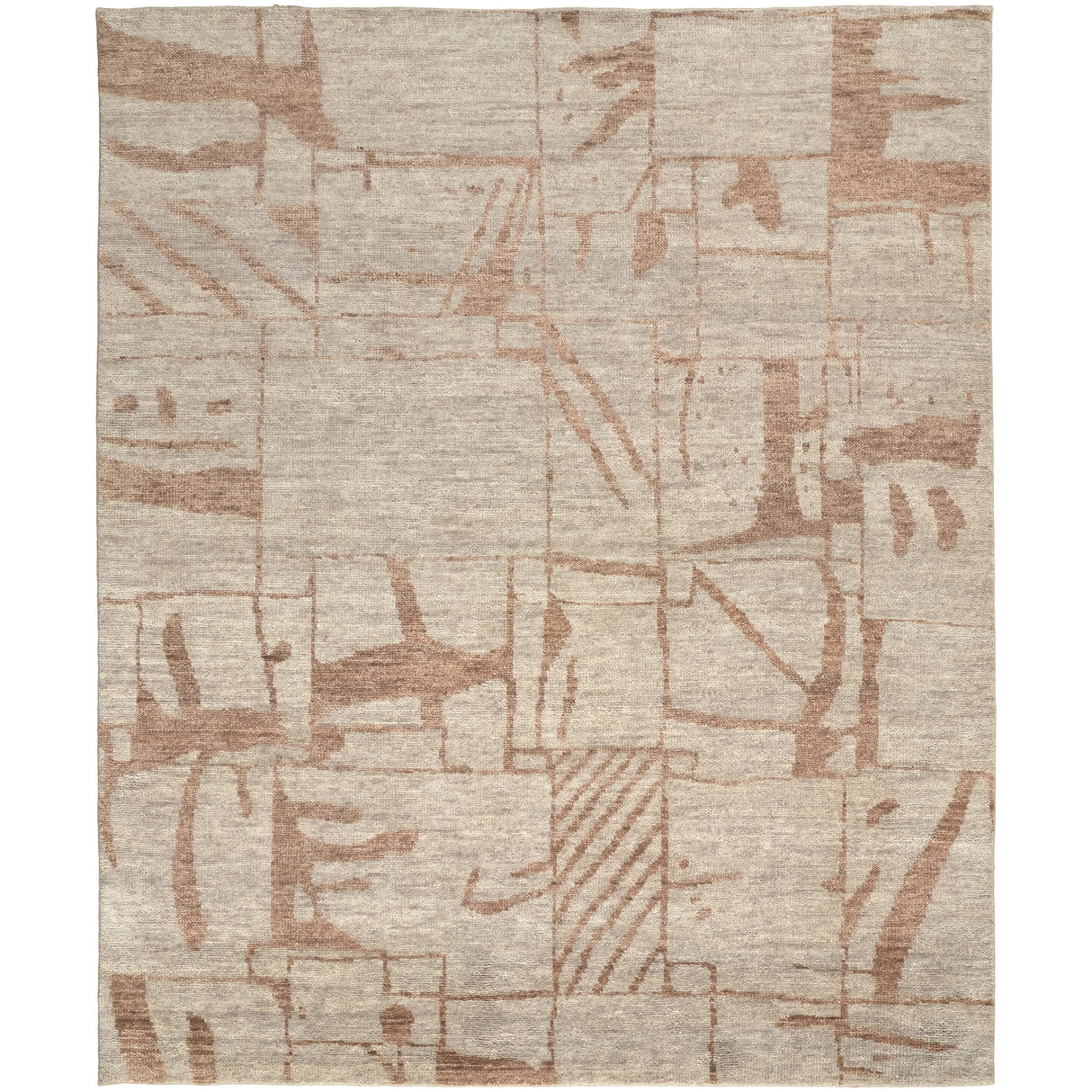 Tylar Hand Knotted Berber Warm Tan/Light Gray Area Rug