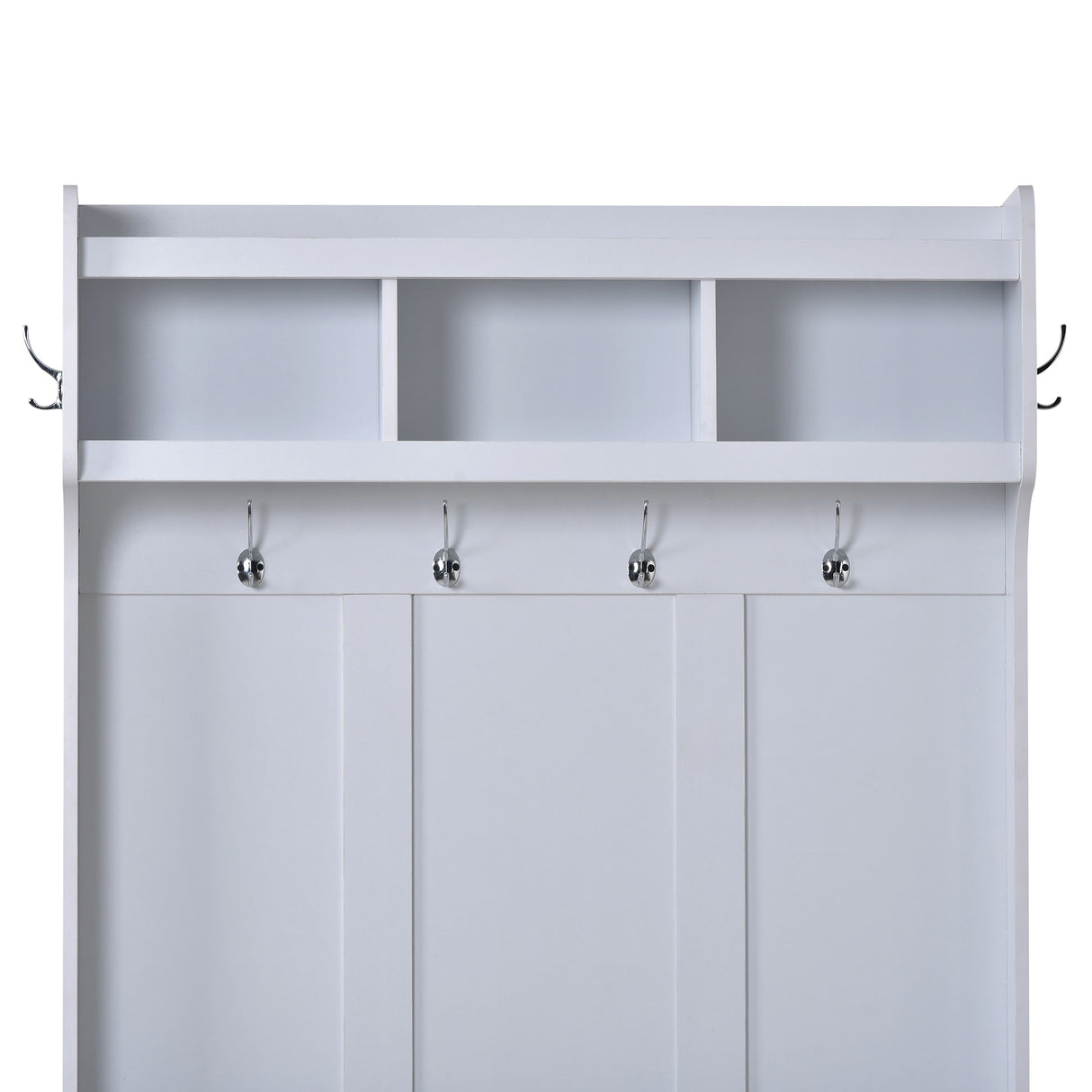 Multifunctional Hall Tree with 6 Hooks and Storage