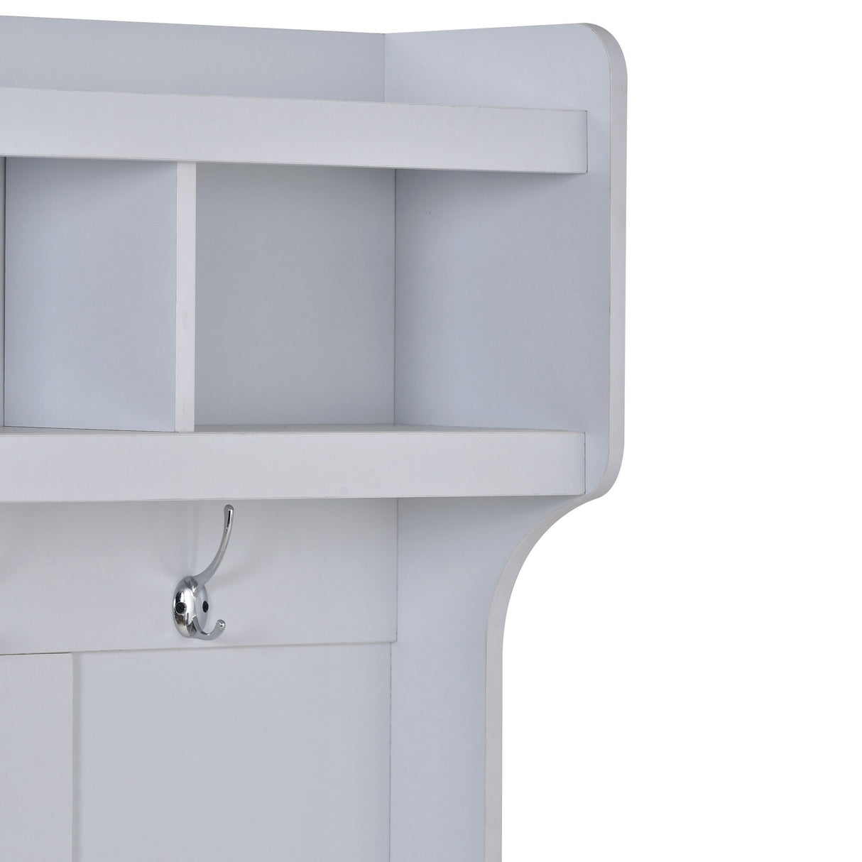 Multifunctional Hall Tree with 6 Hooks and Storage