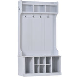 Multifunctional Hall Tree with 6 Hooks and Storage