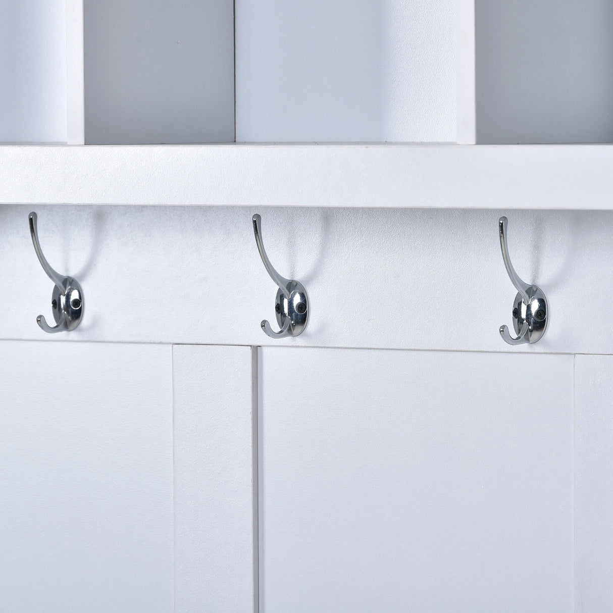 Multifunctional Hall Tree with 6 Hooks and Storage