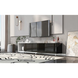 Modern Lacquered Front TV Stand Media Center Storage Cabinet - 14.20 x 84.60 x 19.70