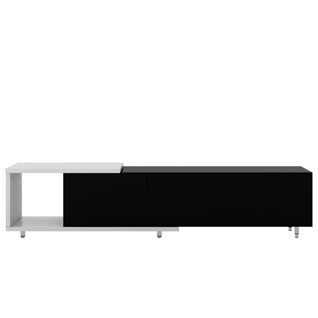 Modern Lacquered Front TV Stand Media Center Storage Cabinet - 14.20 x 84.60 x 19.70