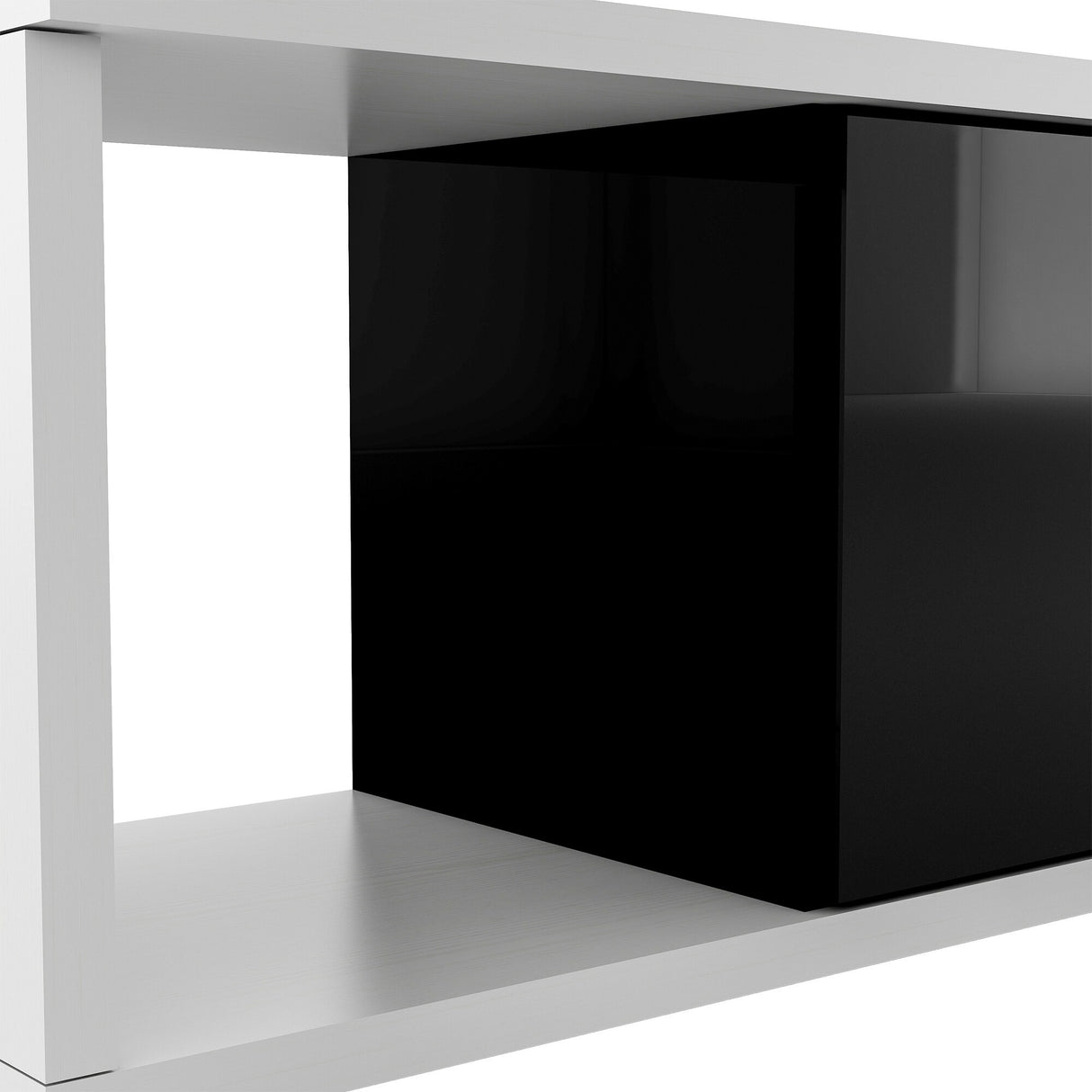 Modern Lacquered Front TV Stand Media Center Storage Cabinet - 14.20 x 84.60 x 19.70