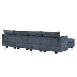 U-Shape Convertible Storage Seat Modular Sectional Sofa with Reversible Chais