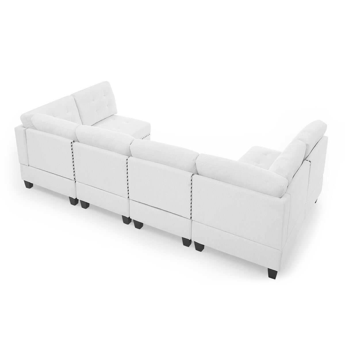 U Shape Modular Sectional Sofa w/ Four Single Chair and Two Corner