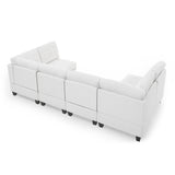 U Shape Modular Sectional Sofa w/ Four Single Chair and Two Corner