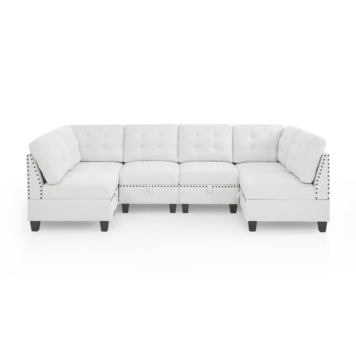 U Shape Modular Sectional Sofa w/ Four Single Chair and Two Corner