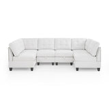 U Shape Modular Sectional Sofa w/ Four Single Chair and Two Corner
