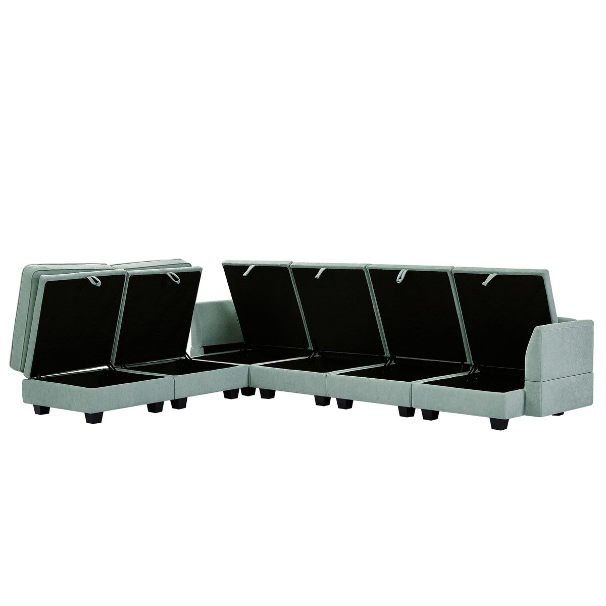 U-Shape Sectional Sofa Sets Storage Seat Sofa Bed with Chaise