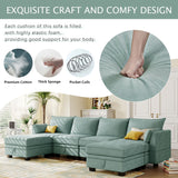 U-Shape Sectional Sofa Sets Storage Seat Sofa Bed with Chaise