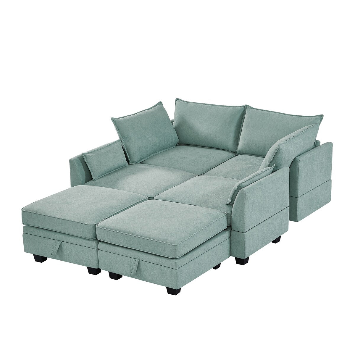 U-Shape Sectional Sofa Sets Storage Seat Sofa Bed with Chaise